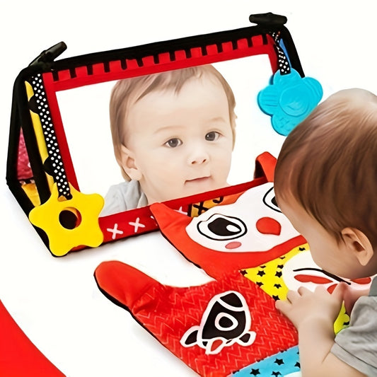 High Contrast Baby Mirror Toys for Sensory Development and Tummy Time Fun