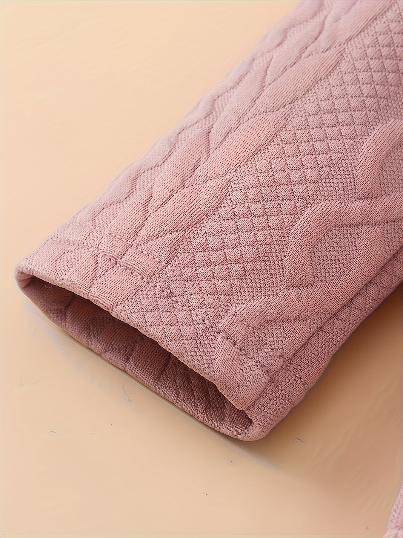 MinKidFashion Cozy Girls' Hooded Long Sleeve Romper and Pants Set - Cable Knit Pattern, Polyester/Spandex Blend, Machine Washable for Fall/Winter, Perfect for Outdoor