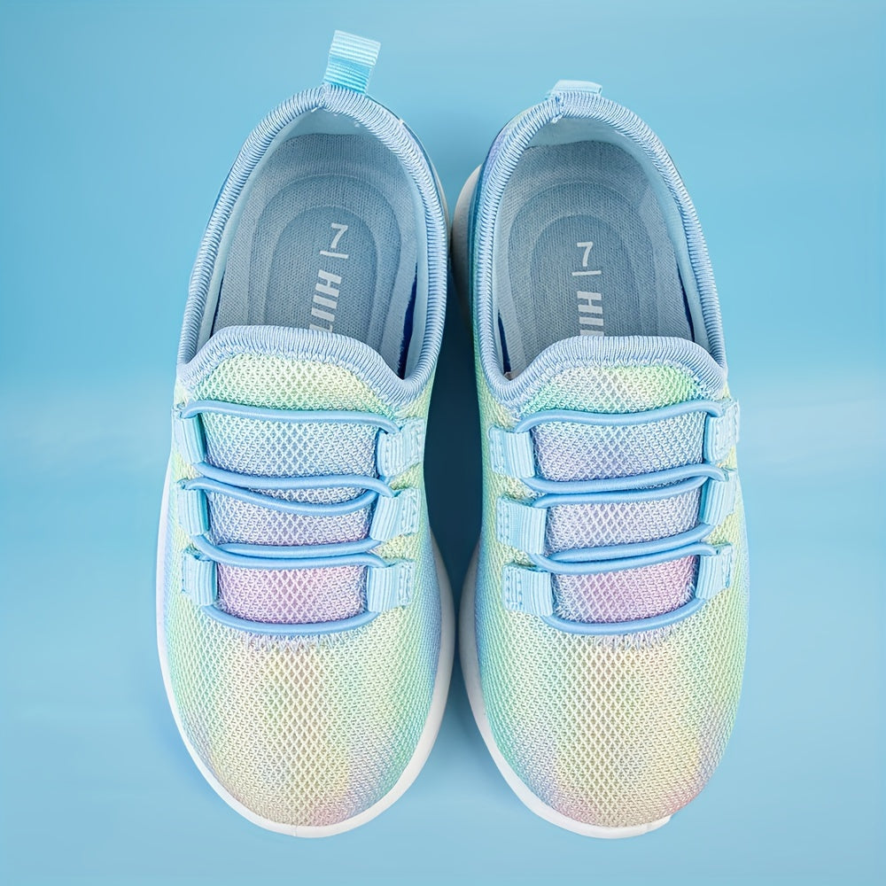 Kids' Slip-On Tennis Sneakers with Closure - Breathable Fabric Low-Top Sneakers for Toddler & Children, Pastel Color Options, TPR/Rubber Sole & EVA Cushioning for Walking, Running, Gym & Casual Play, Kid Shoes, Fun Pattern De