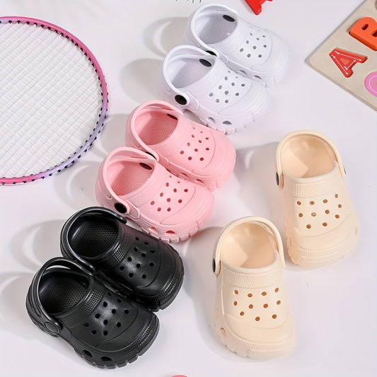 Kids' EVA Clogs - Breathable & Lightweight Thick Sole Shoes for Boys and Girls, Casual Street Style, Solid Color, All-Season Comfort, Easy Slip-On Design, Non-Slip Rubber Sole, Hand Washable, Cute Shoe
