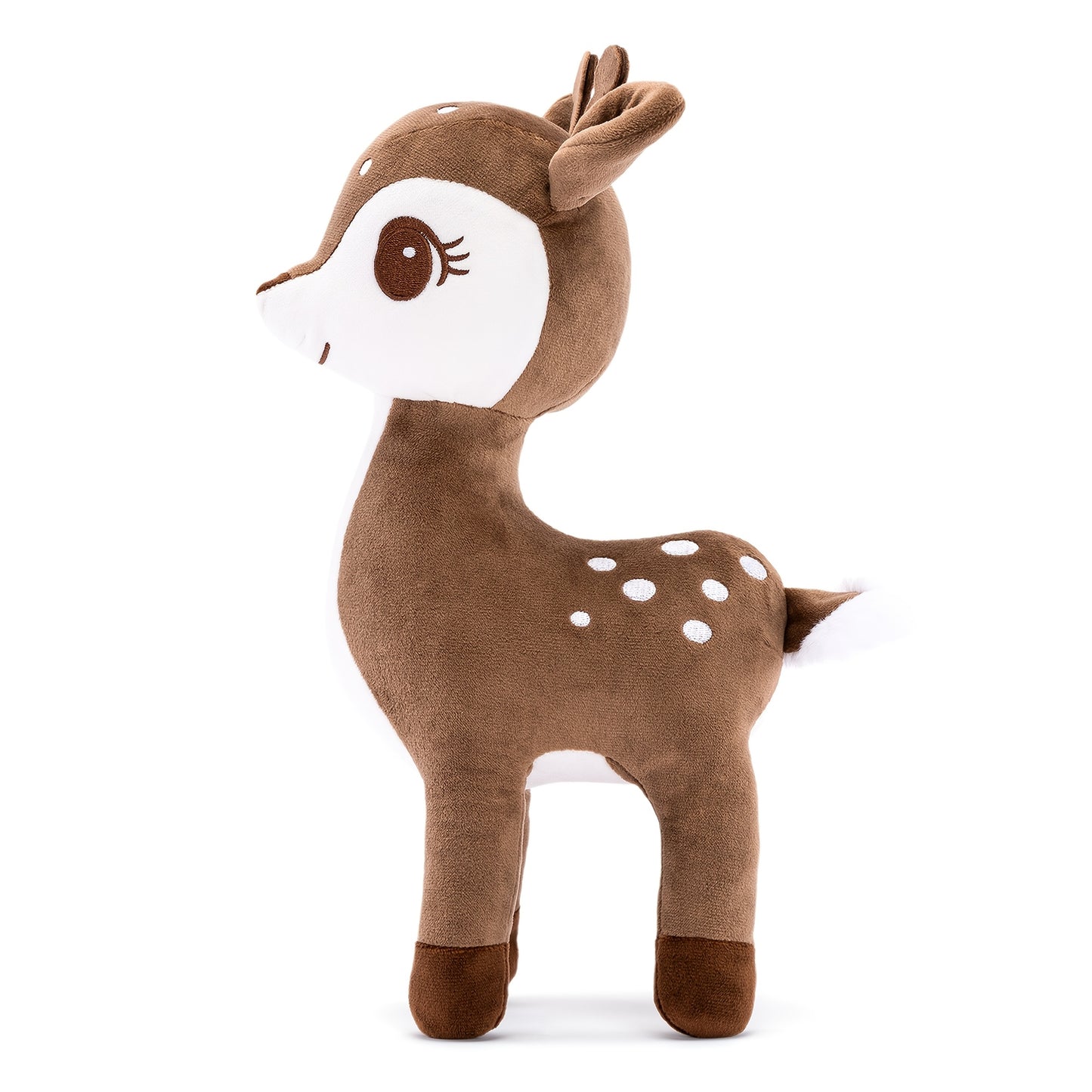Adorable 12 Inch Brown Deer Plush Toy Soft Fabric Perfect Gift for Kids and Decor