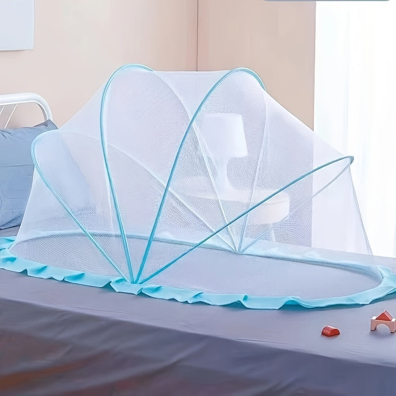 Foldable Youngsters Mosquito Net - Light Blue, Full Coverage, Breathable Polyester, Portable Youngsters Bed Canopy for Indoor/Outdoor Use