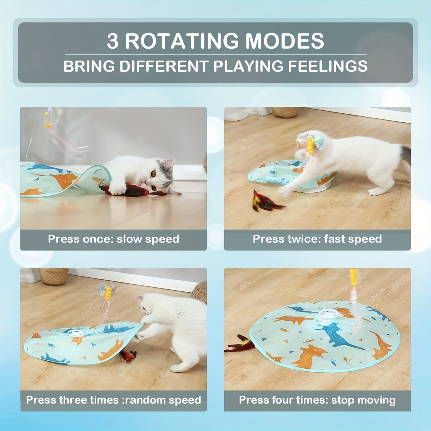 Valonii 2-in-1 Rechargeable Motion Activated Interactive Cat Toy for Indoor Cats