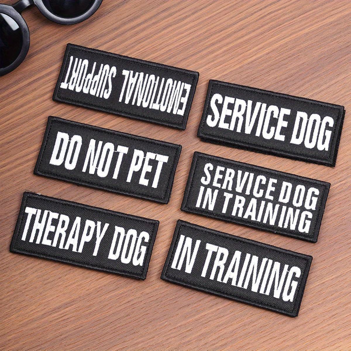 Removable Tactical Dog Harness and Service Dog Vest Patches: Do Not Pet, In Training, and Emotional Support (3.6 x 1.6 Inch)