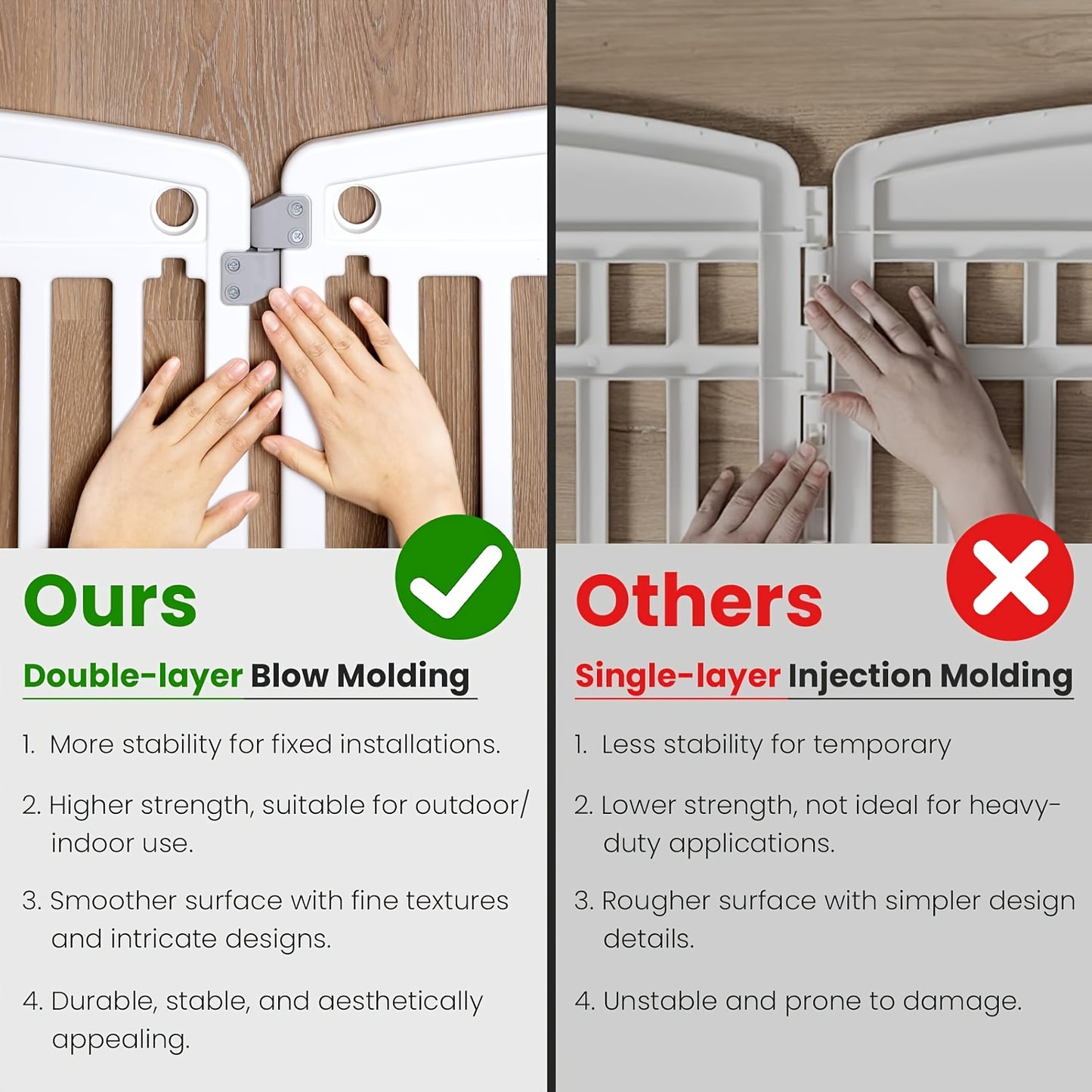 Portable Expandable Dog Pen with Non-Slip Bottom for Medium Dogs Indoor and Outdoor Use