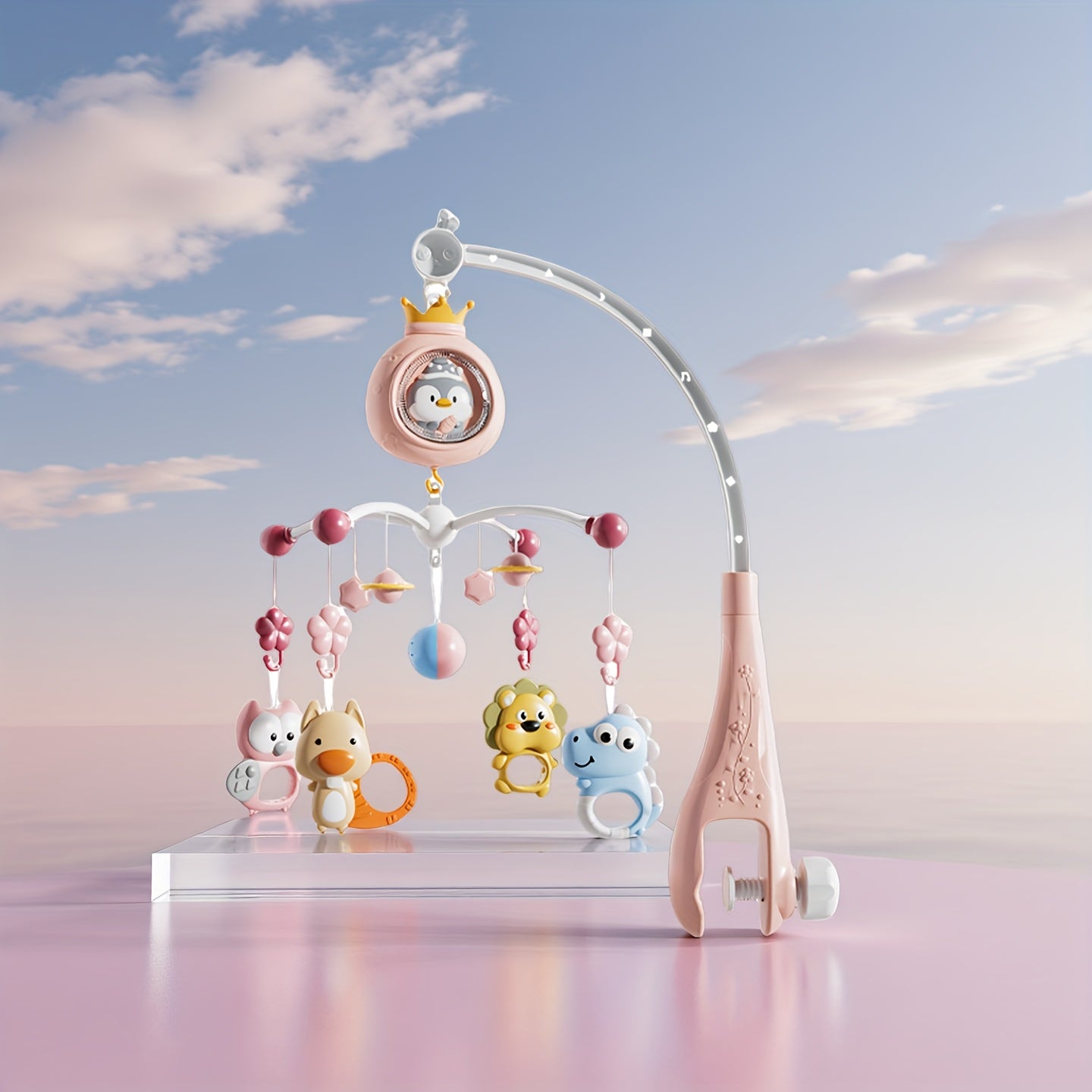 Bed Hanging Toys With Lights Lullabies Wind Chimes For Nursery 360 Degree Rotation Auto Off Timer Gifts