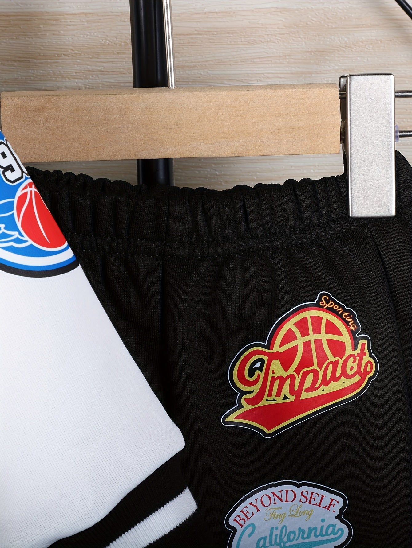 Boys' Cartoon Applique Baseball Jacket and Pants Set - Cotton Blend Casual Outfit with Slight Stretch, Three Quarter Sleeves, Regular Fit for Fall/Winter - 65% Cotton, 35% Polyester, for Outdoor, Perfect for Outdoor