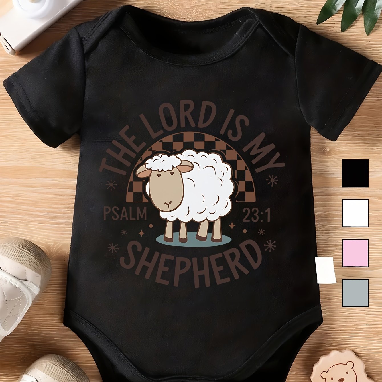 The Lord Is My Shepherd Cute Comfy Girl Onesie for Spring Summer 0-12 Months