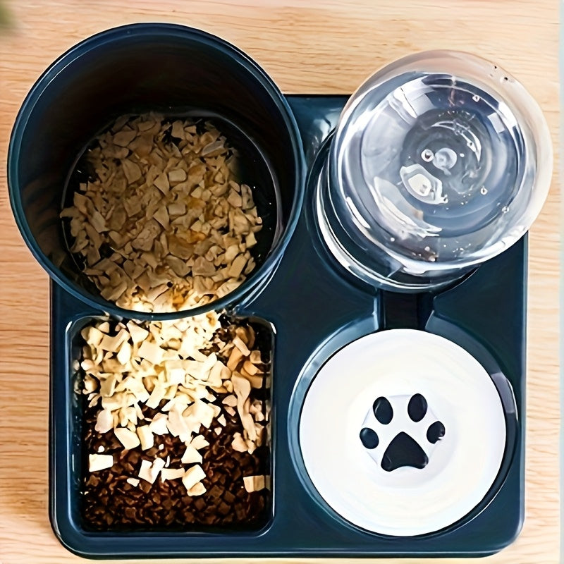 Automatic Cat Feeding And Water Dispenser Set 2-in-1 Gravity Feeder For Indoor Cats