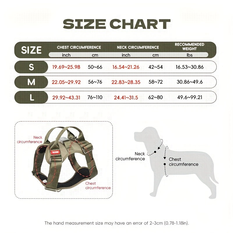 Outdoor Tactical Dog Harness Vest and Leash for Medium Large Dogs Nylon Training Gear