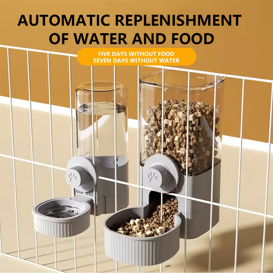 Automatic Hanging Pet Water and Food Dispenser for Cats Dogs and Rabbits Easy Installation