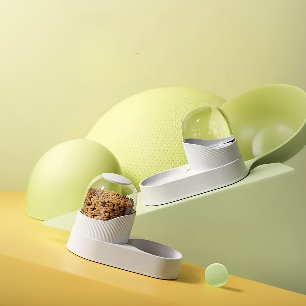 2-in-1 Automatic Pet Food Feeder and Water Dispenser with Detachable Anti-Slip Design