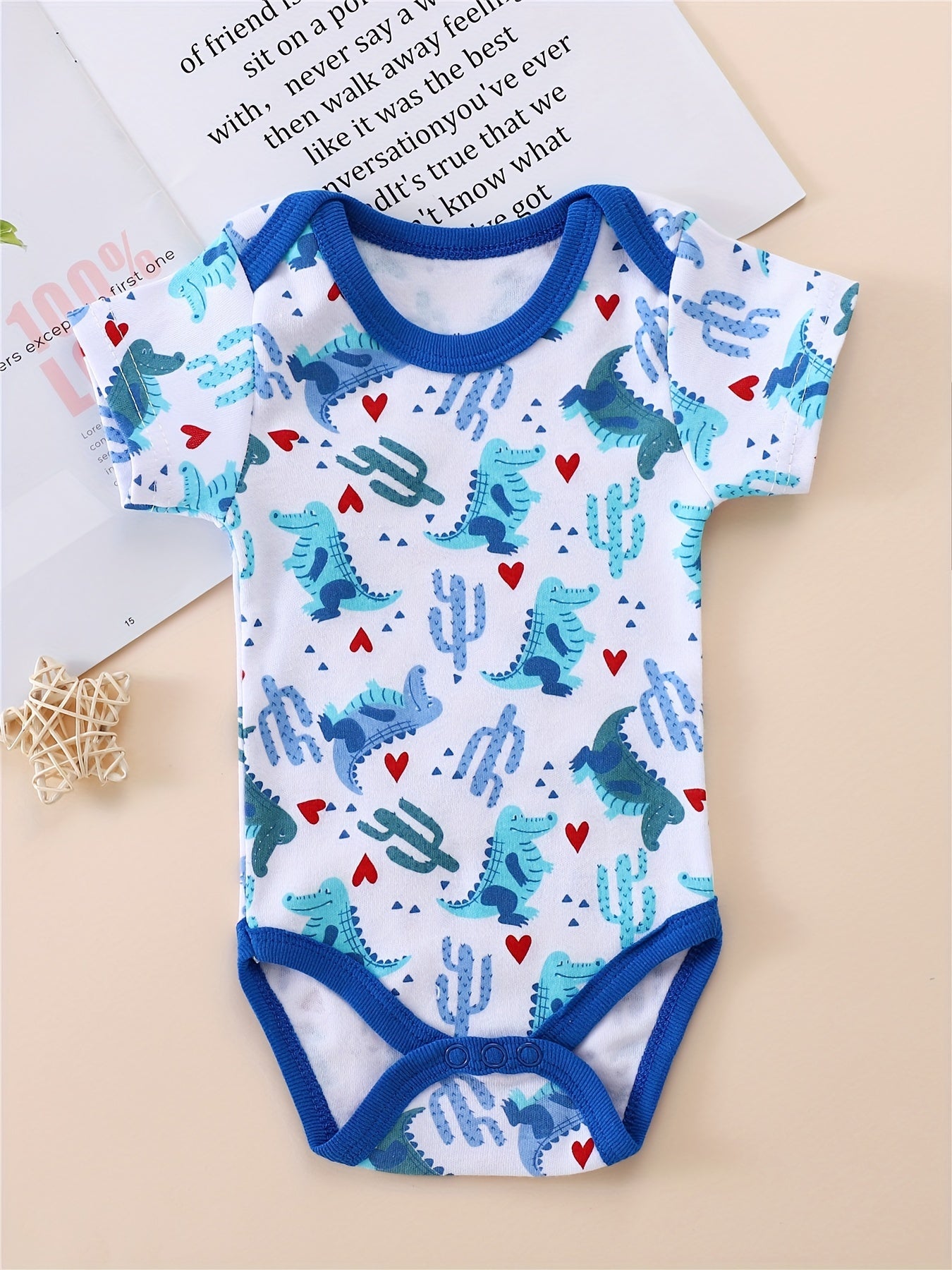 3pcs Baby Boy'S 100% Cotton Short Sleeve Crew Neck Jumpsuit Clothes Summer Triangle Climbing Outdoor Clothes, for Outdoor