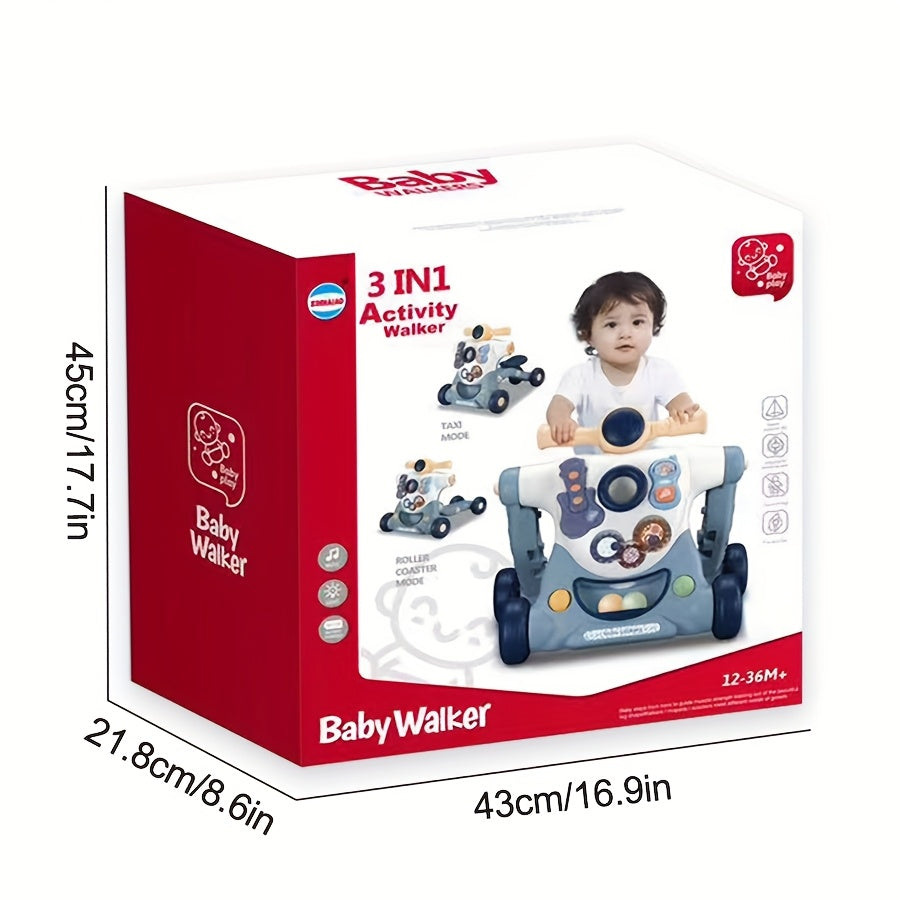 3 In 1 Baby Stroller Music Toy Learning Walker for 0 to 36 Months Educational Gift