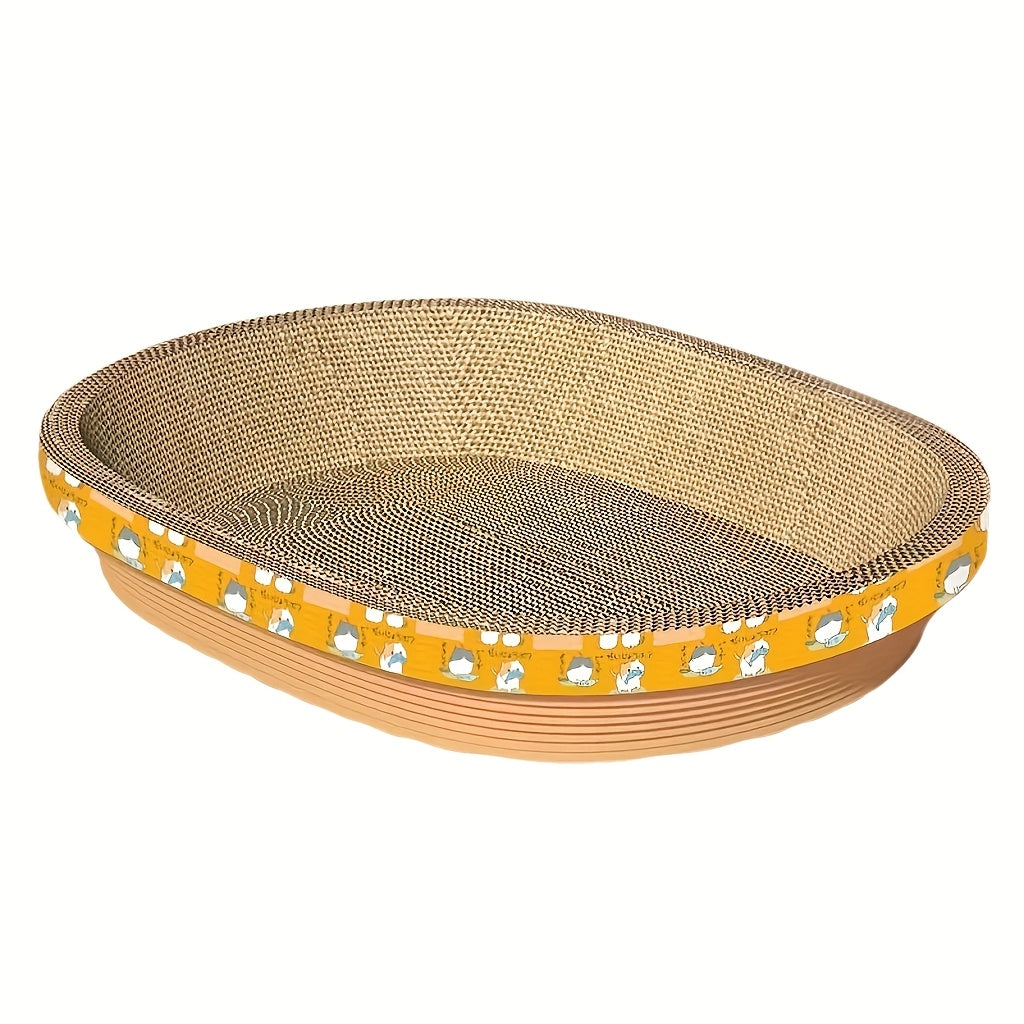 Durable Nest Shaped Cardboard Cat Scratching Pad for Claw Care and Furniture Protection