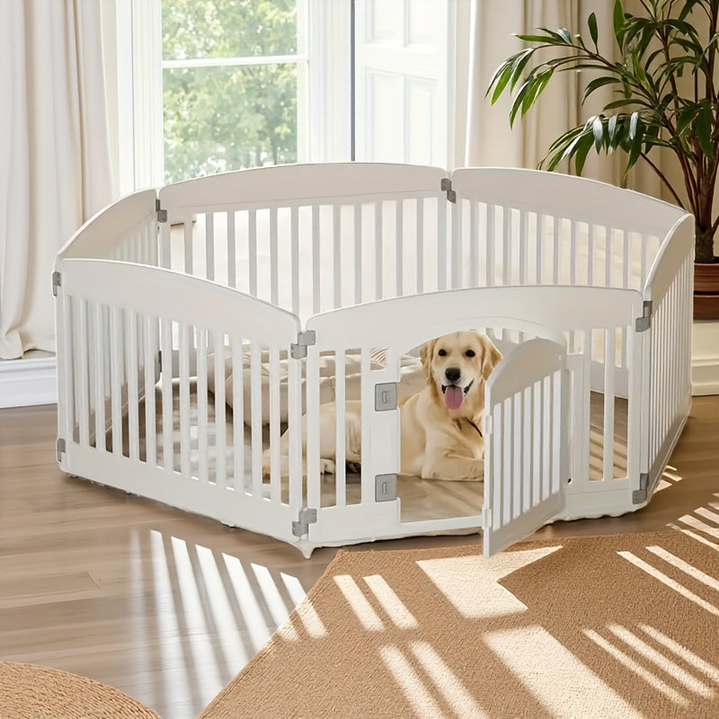 Portable Expandable Dog Pen with Non-Slip Bottom for Medium Dogs Indoor and Outdoor Use
