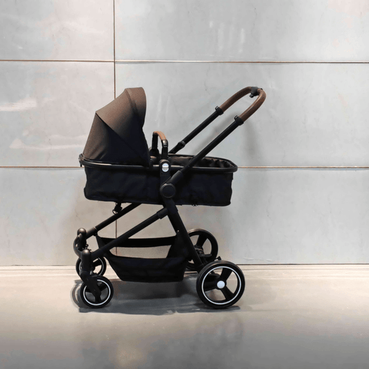 Ataucjin 2-in-1 Lightweight Stroller with Removable Seat, Cup Holder, Harness & Large Storage Basket – Shock Absorbing Travel Stroller for Youngsters to Youngsters 1-3, Black & Brown Design, Travel Stroller | Stylish Mixed