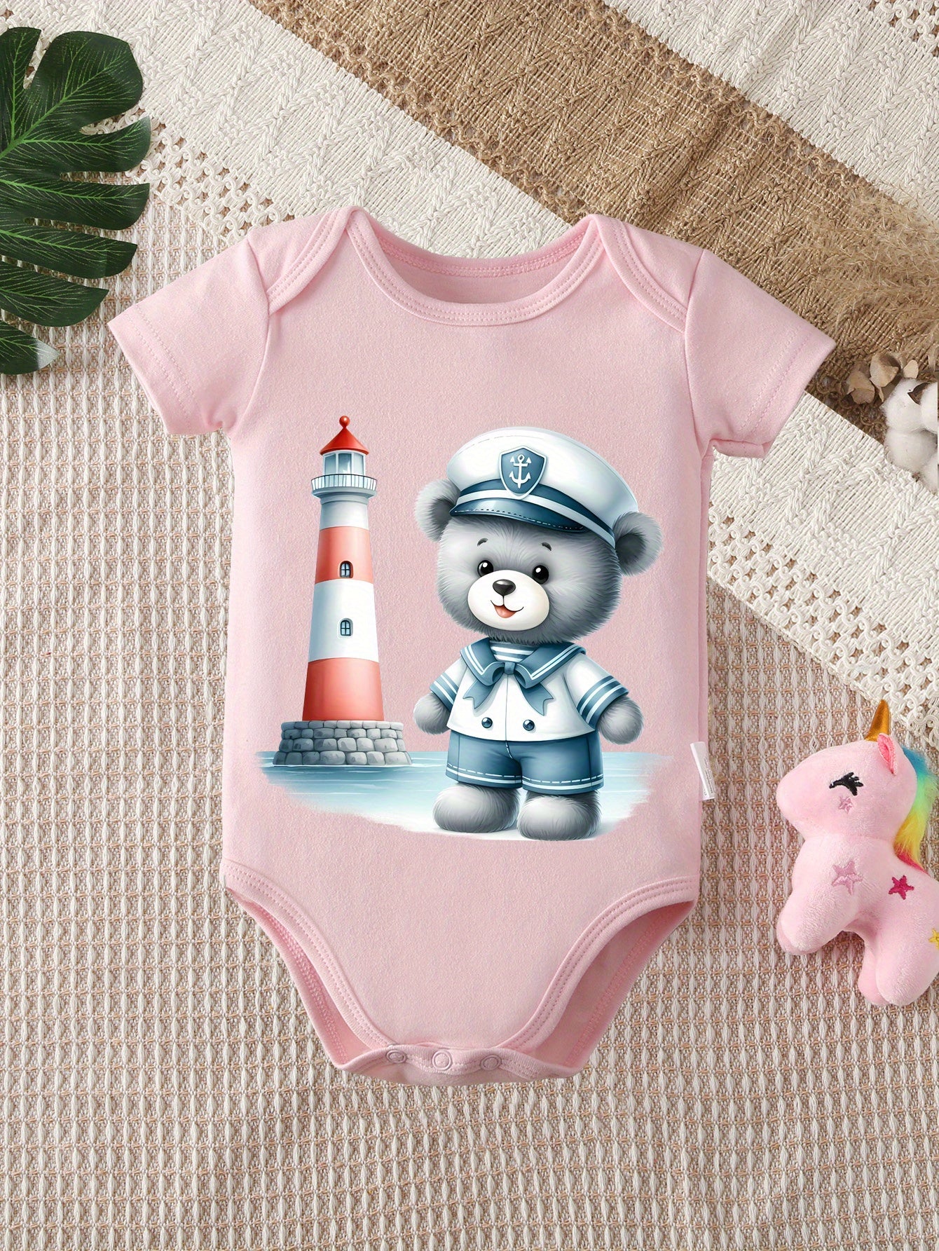 Cute Cartoon Bear Baby Onesie High Quality Bodysuit for Newborns 0 to 12 Months