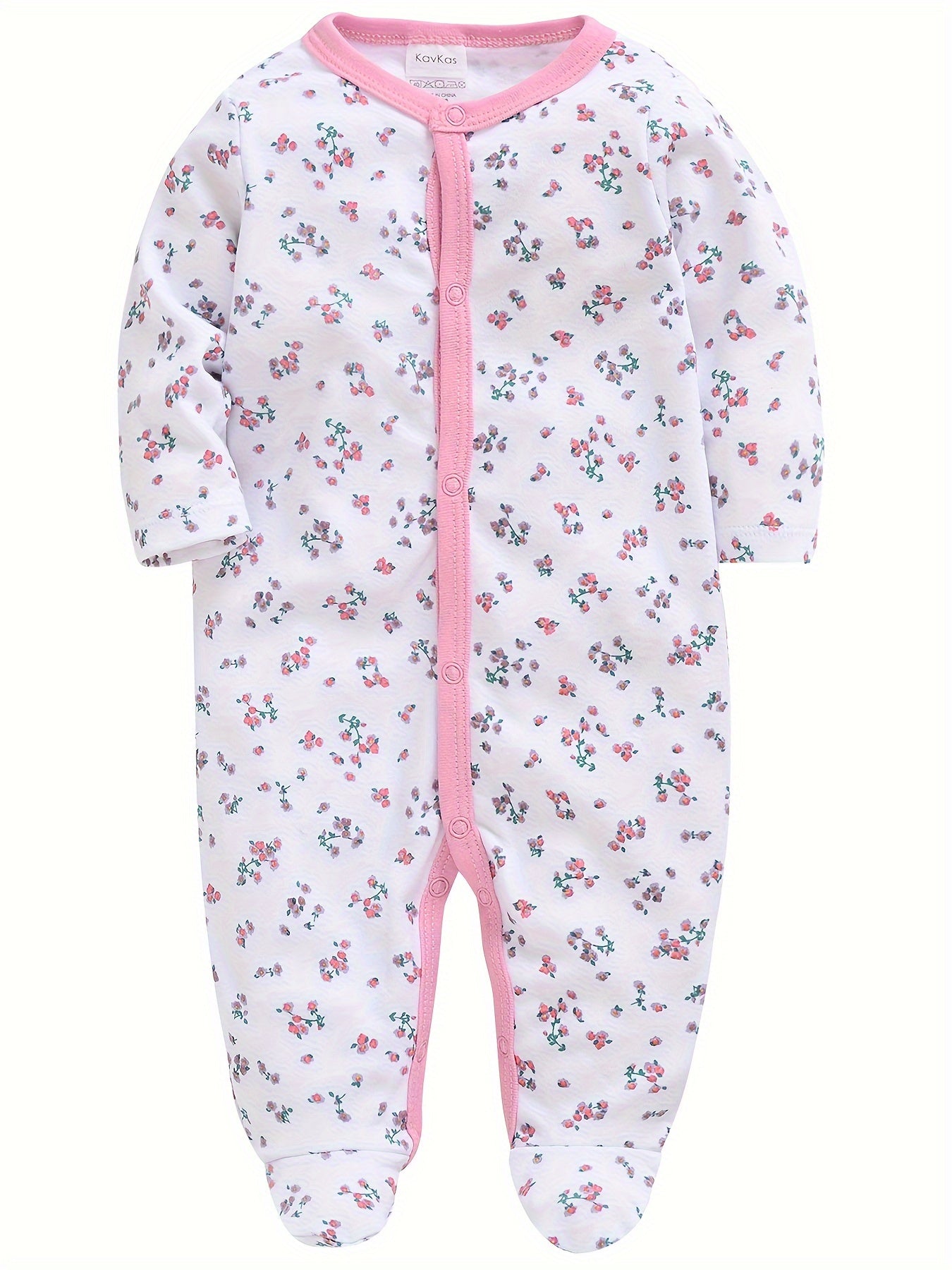 Pink Baby Girl One Piece Romper Floral Bunny 0To12M