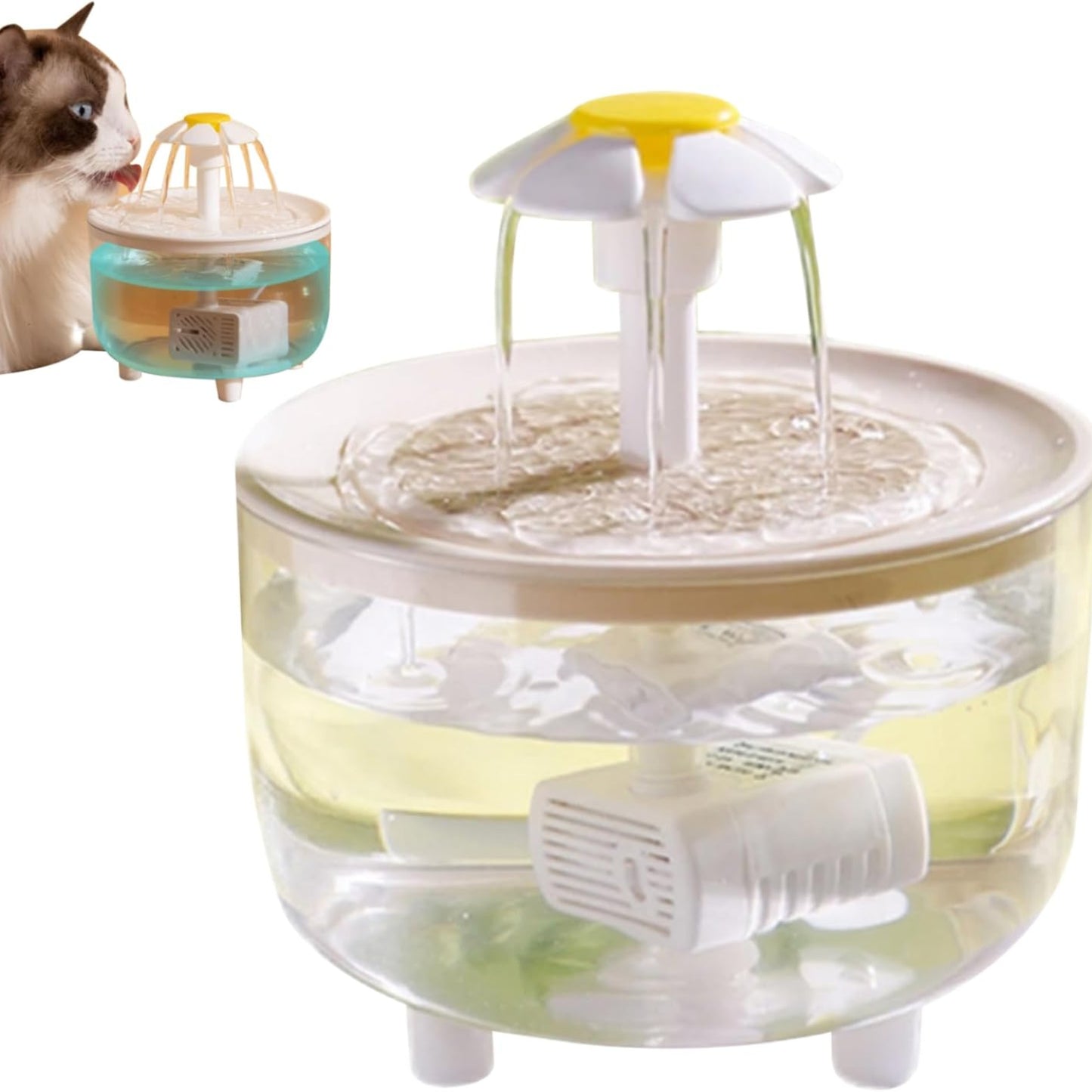 USB Powered Indoor Bird Bath and Cat Water Feeder with Circulating Filter Fountain