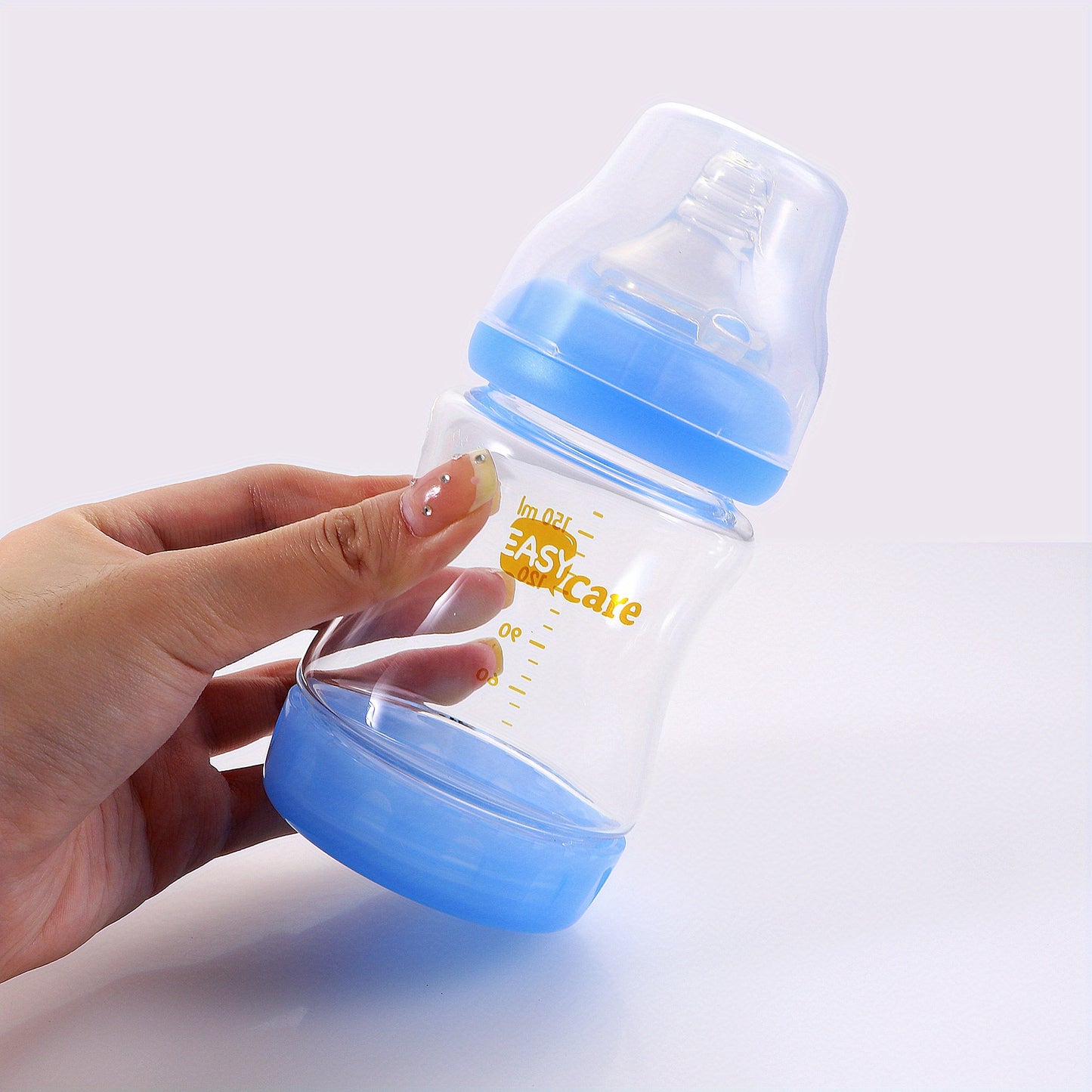 5pcs Easycare Wide Mouth Glass Baby Bottles with Sippy Cup Perfect for Celebrations