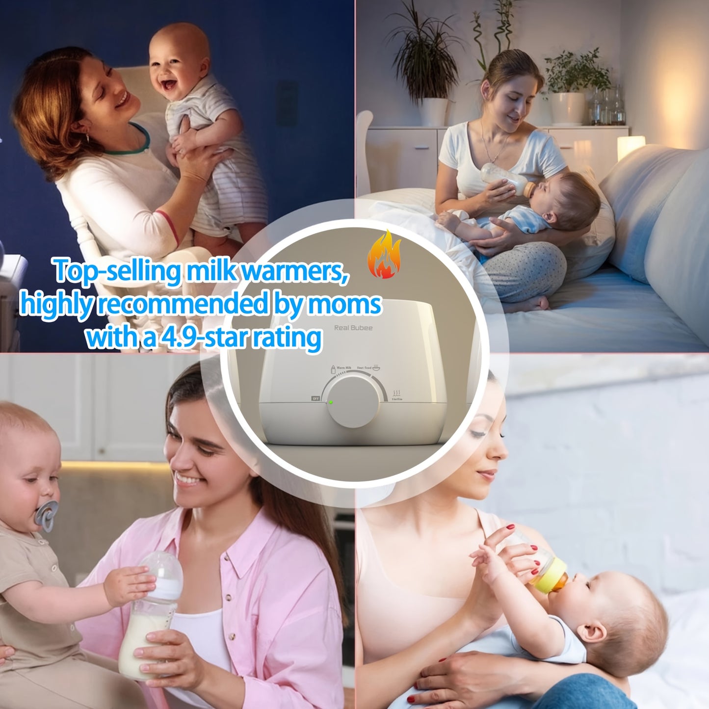 3 In 1 Bottle Warmer Fast Heating with Constant Temperature Control for Milk and Food