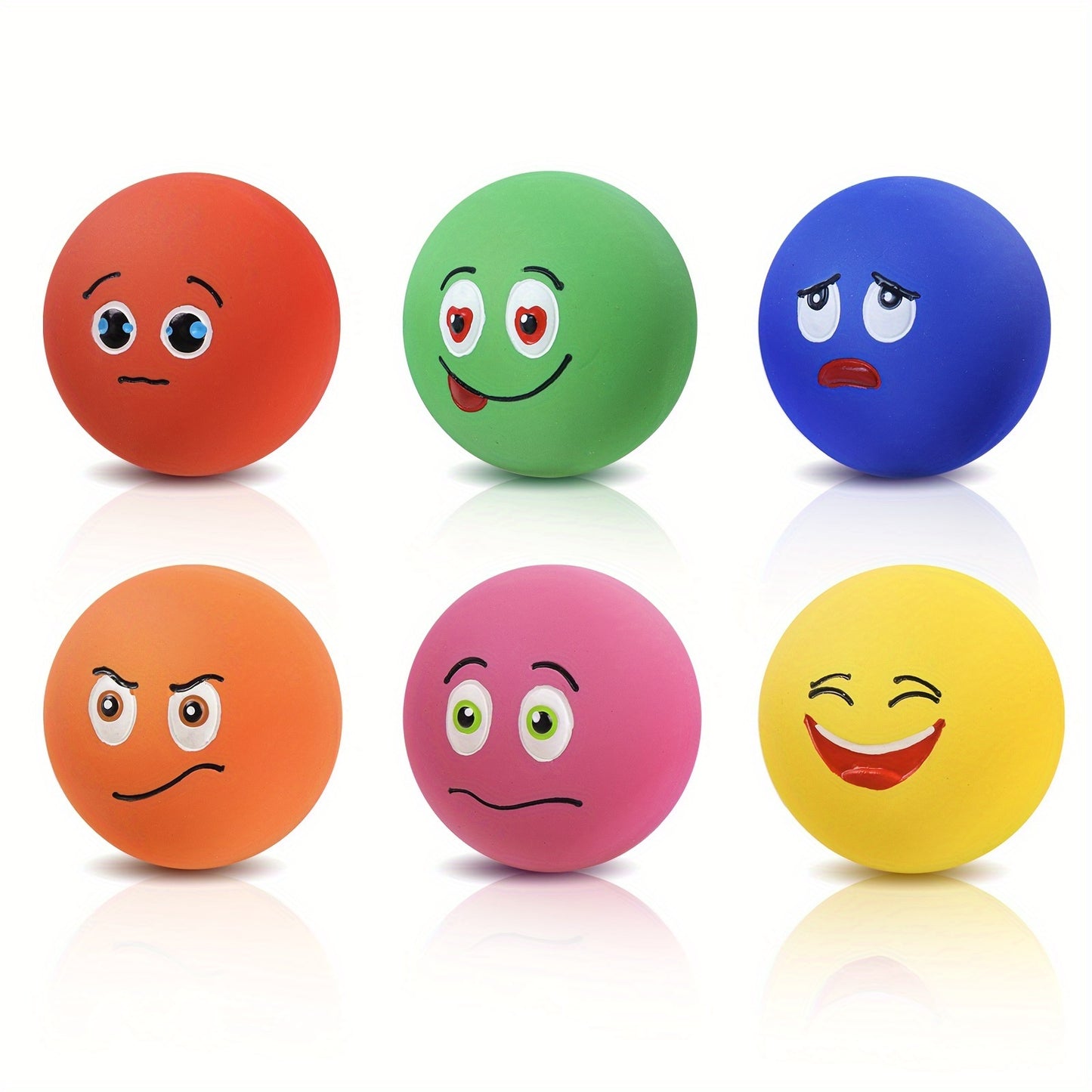 SCHITEC Interactive Squeaky Dog Toys 6 Pack Vibrant Latex Rubber Balls for Small Dogs