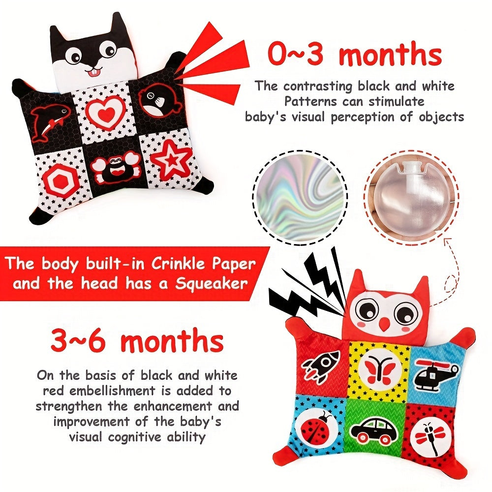 High Contrast Baby Mirror Toys for Sensory Development and Tummy Time Fun