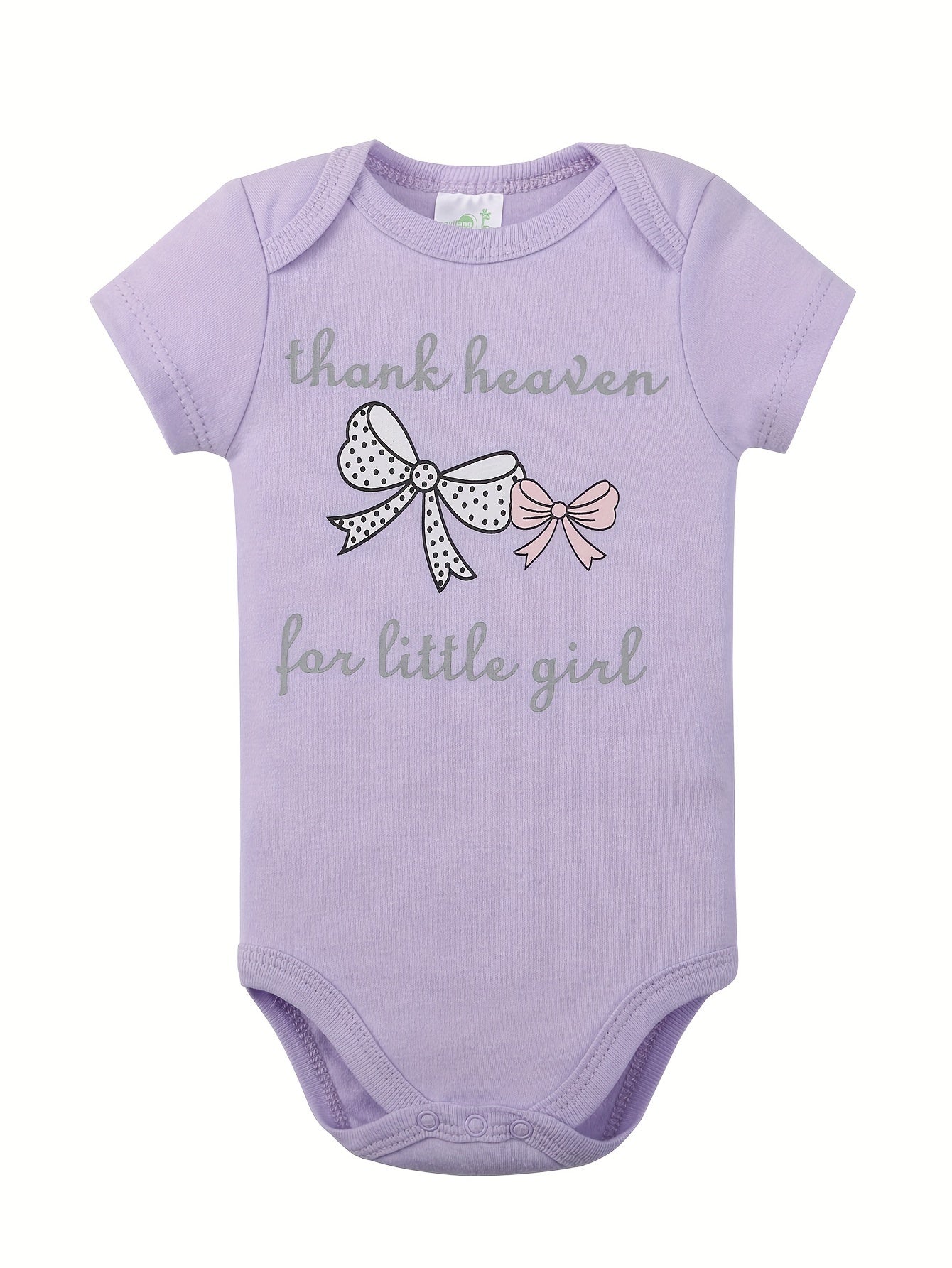 [5pcs Unicorn Romper] 5pcs Adorable Cotton Baby Girl Romper Set - Short Sleeve, Machine Washable, Perfect for All Seasons, Outdoor