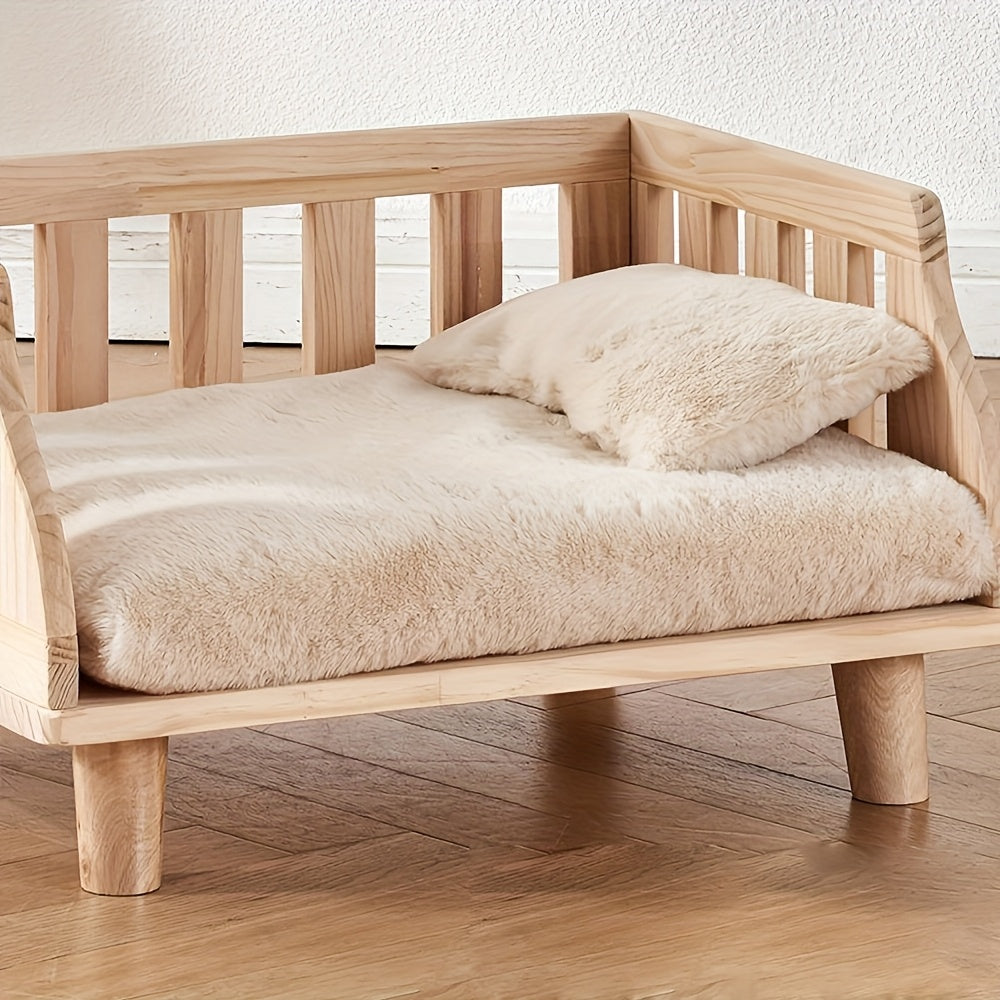 Wooden Cat Bed Sofa Pet Kennel Set with Mattress for Extra Small Dogs and Cats