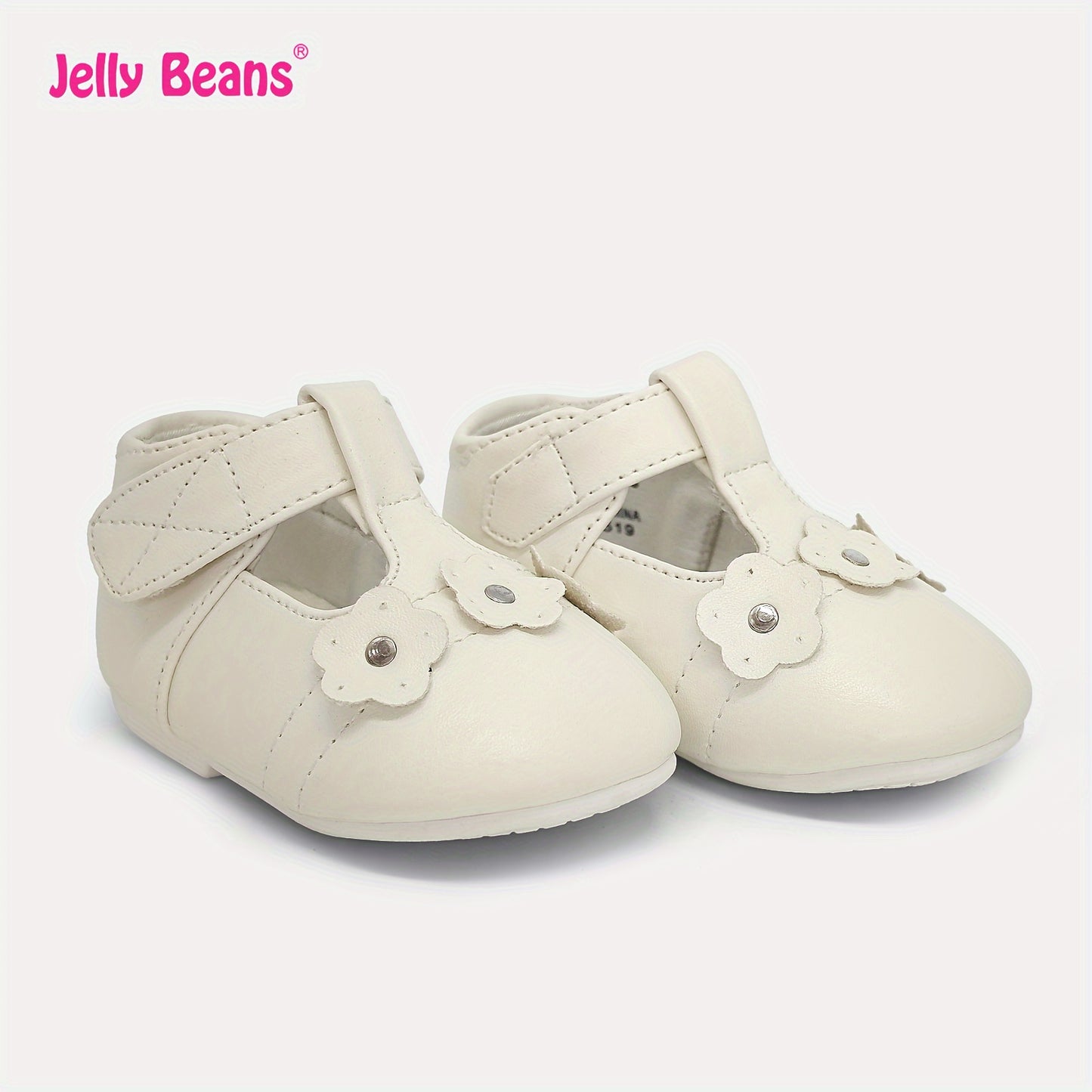 Girls Solid Colour Princess Mary Jane Flat Shoes Comfy Non Slip Hook and Loop Fastener