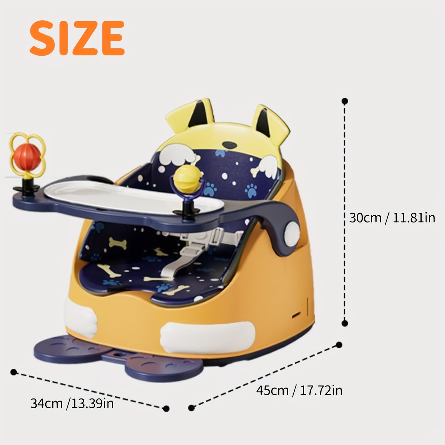 3 in 1 Portable Baby Inflatable Seat Toddler Chair with Activity and Feeding Functions