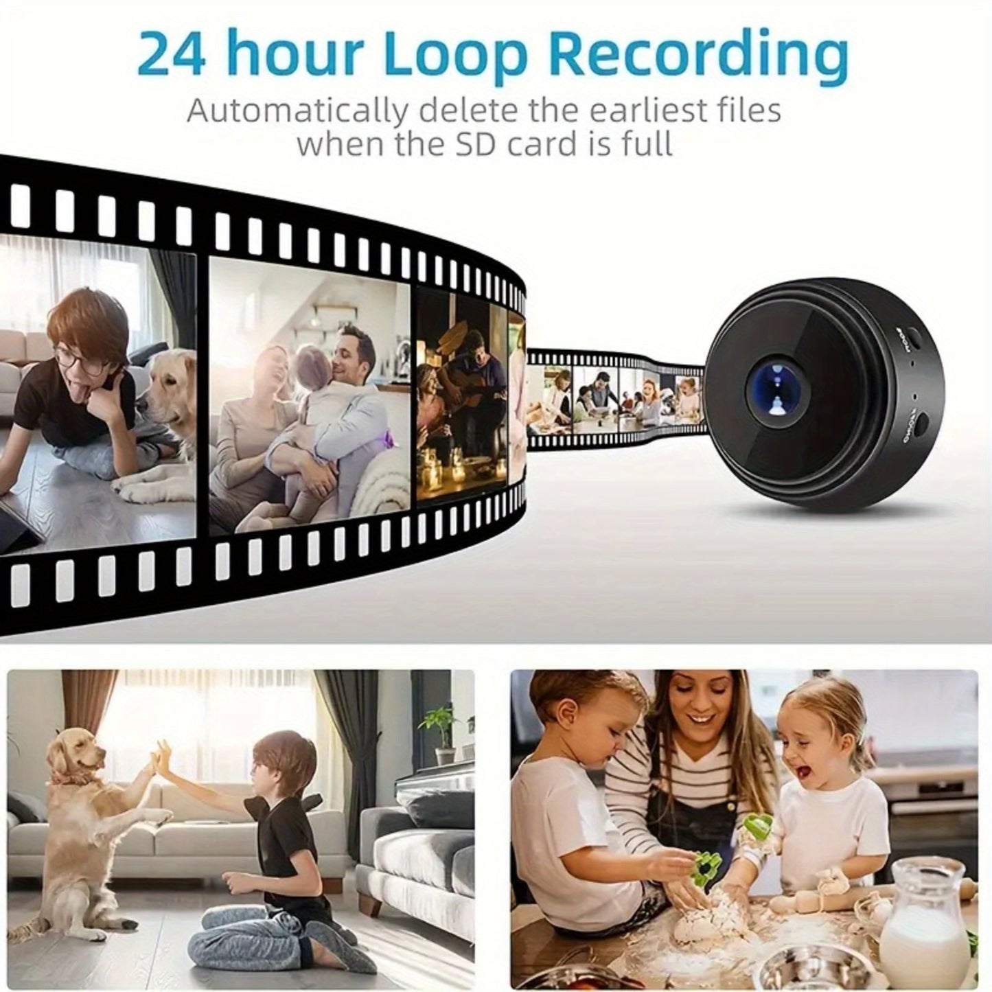 6pcs Wireless Remote Monitoring Cameras 1080P HD Wide Angle Home Security System