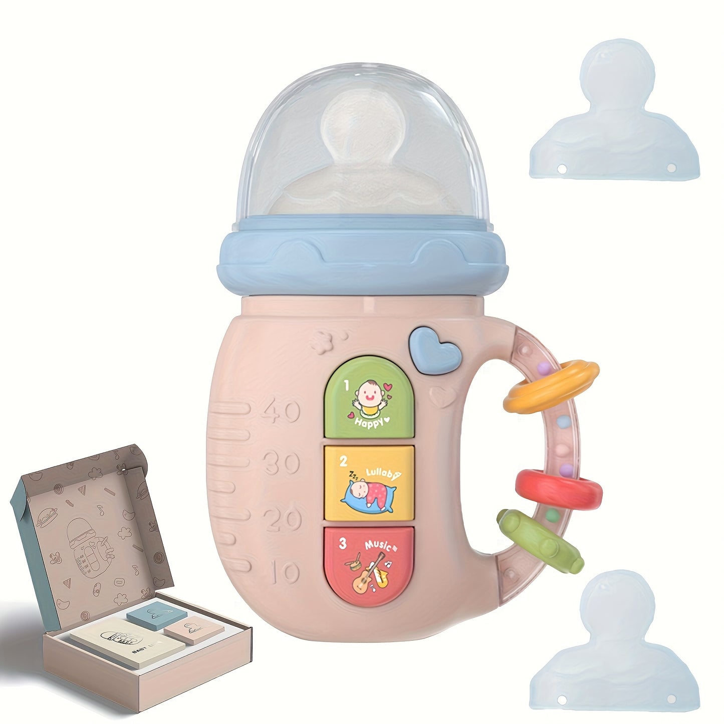 3pcs Music Soothing Bottle Set with Rhythmic Light and Sounds for Youngsters Comfort