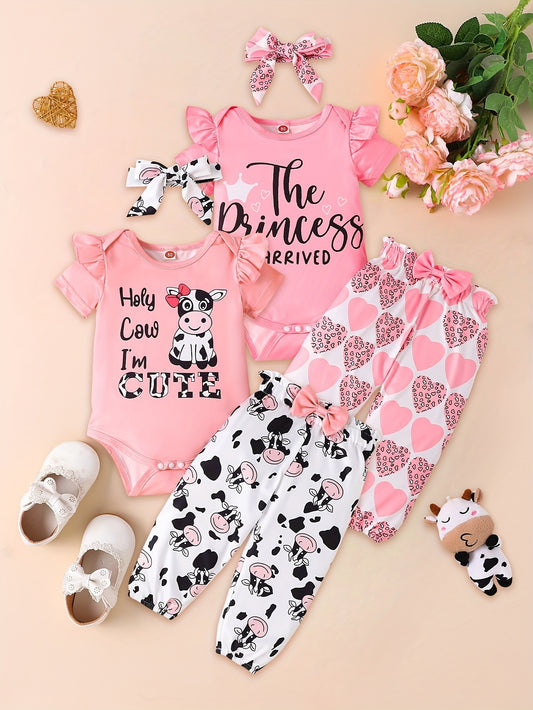 2 Sets Fashionable Printed Suits for Girls Newborn to 3 Years Outdoor Wear