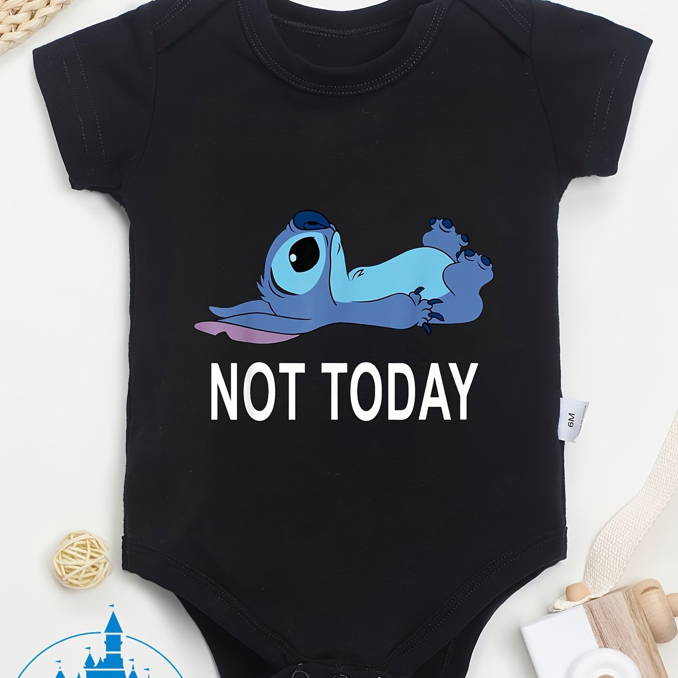 Disney Lilo Stitch Not Today Stitch Baby Jumpsuit for Infants and Toddlers Outdoors