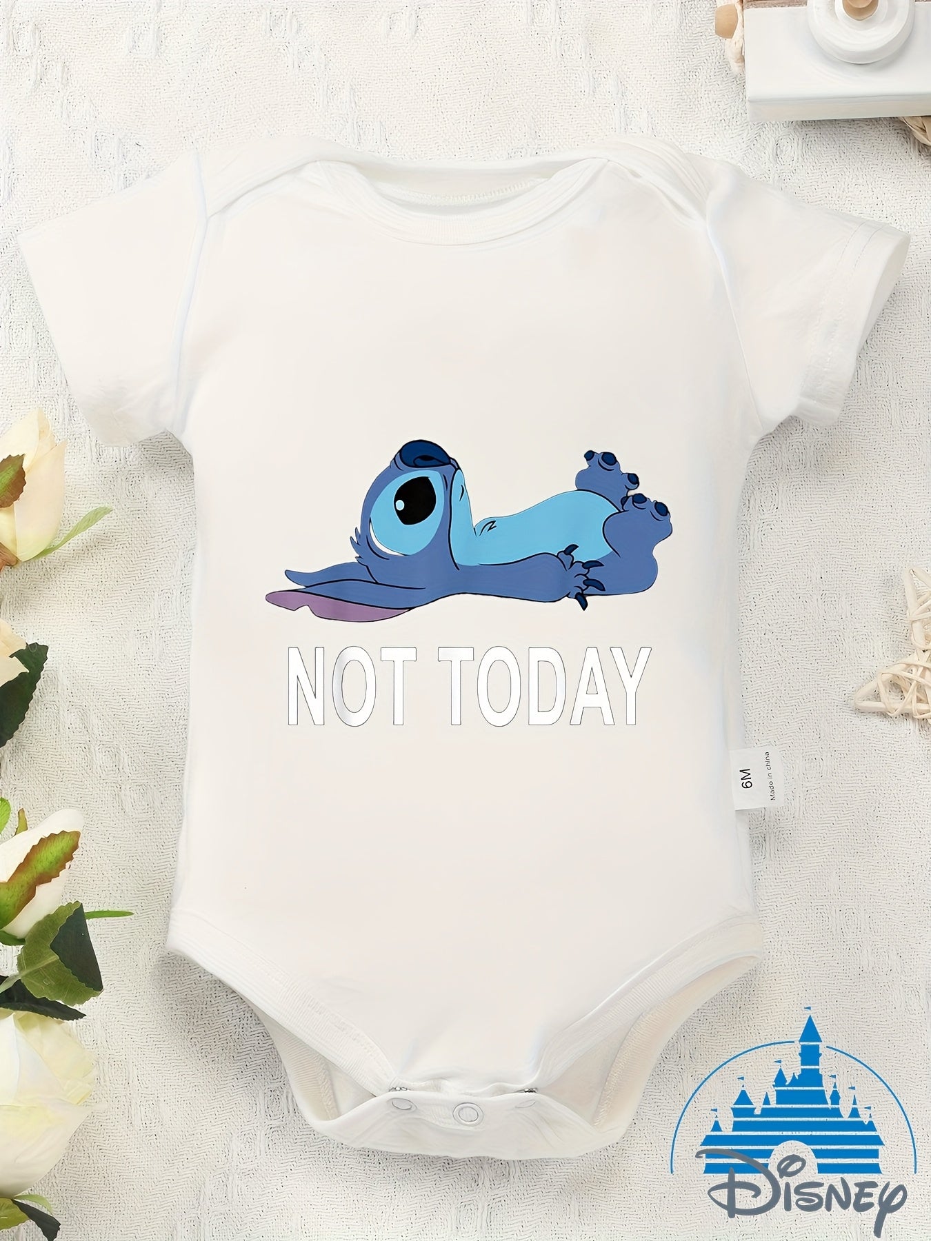 Disney Lilo Stitch Not Today Stitch Baby Jumpsuit for Infants and Toddlers Outdoors