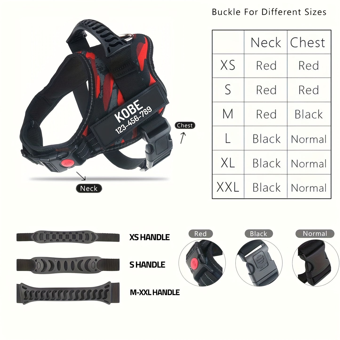 Customizable Polyester Dog Harness with Name & Phone Number, No-Pull Design, Daisy Pattern, Hand Wash Only, for Training & Walking