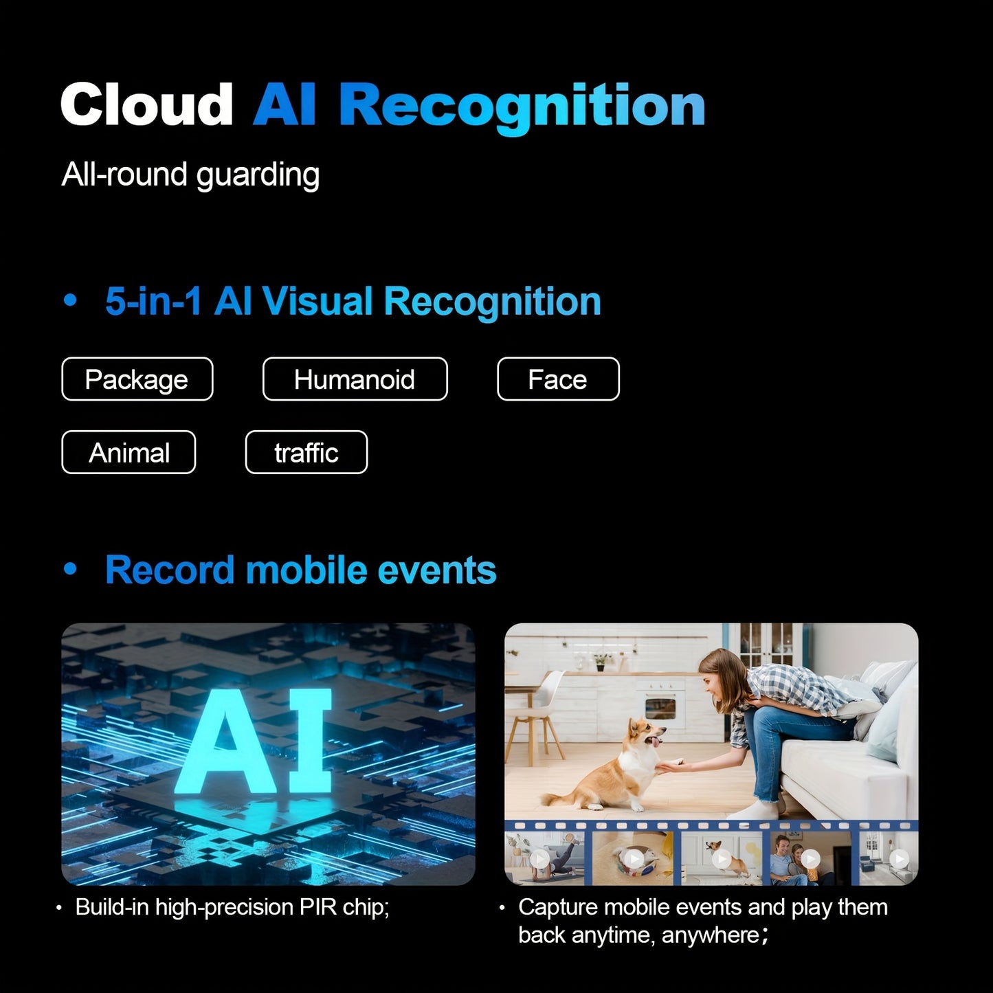 4MP HD Indoor Camera with 360 Degree Night Vision and Two Way Audio for Pets and Babies