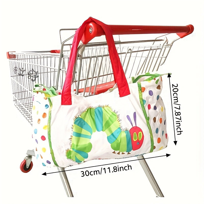 Baby Shopping Cart Cushion High Chair Cover Green Caterpillar Design Soft Padded Safety Belt