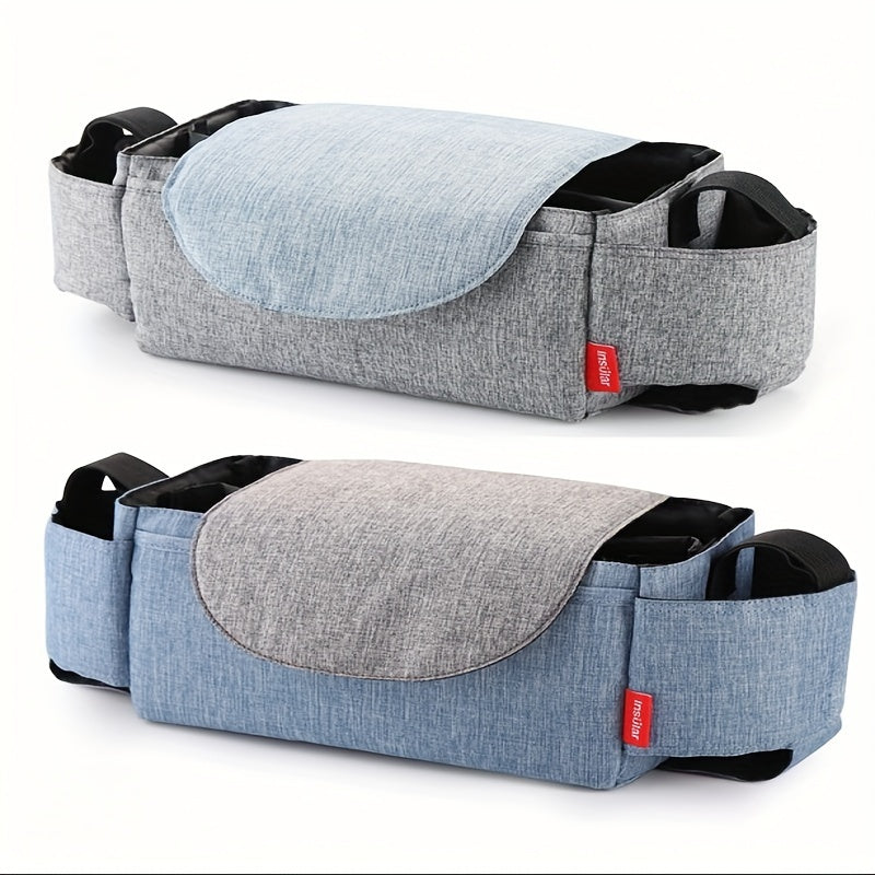 2pcs Universal Stroller Organizer Bag With Cup Holders, Stroller Accessories, Baby Diaper Bag
