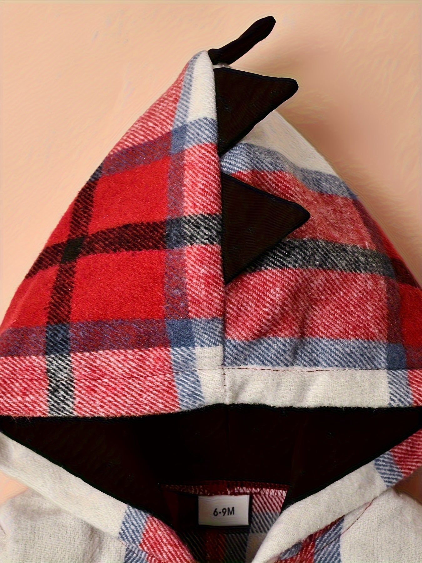 Toddler Boy Plaid Dinosaur Hoodie and Pants Set for Fall and Winter Ages 6 Months to 5 Years