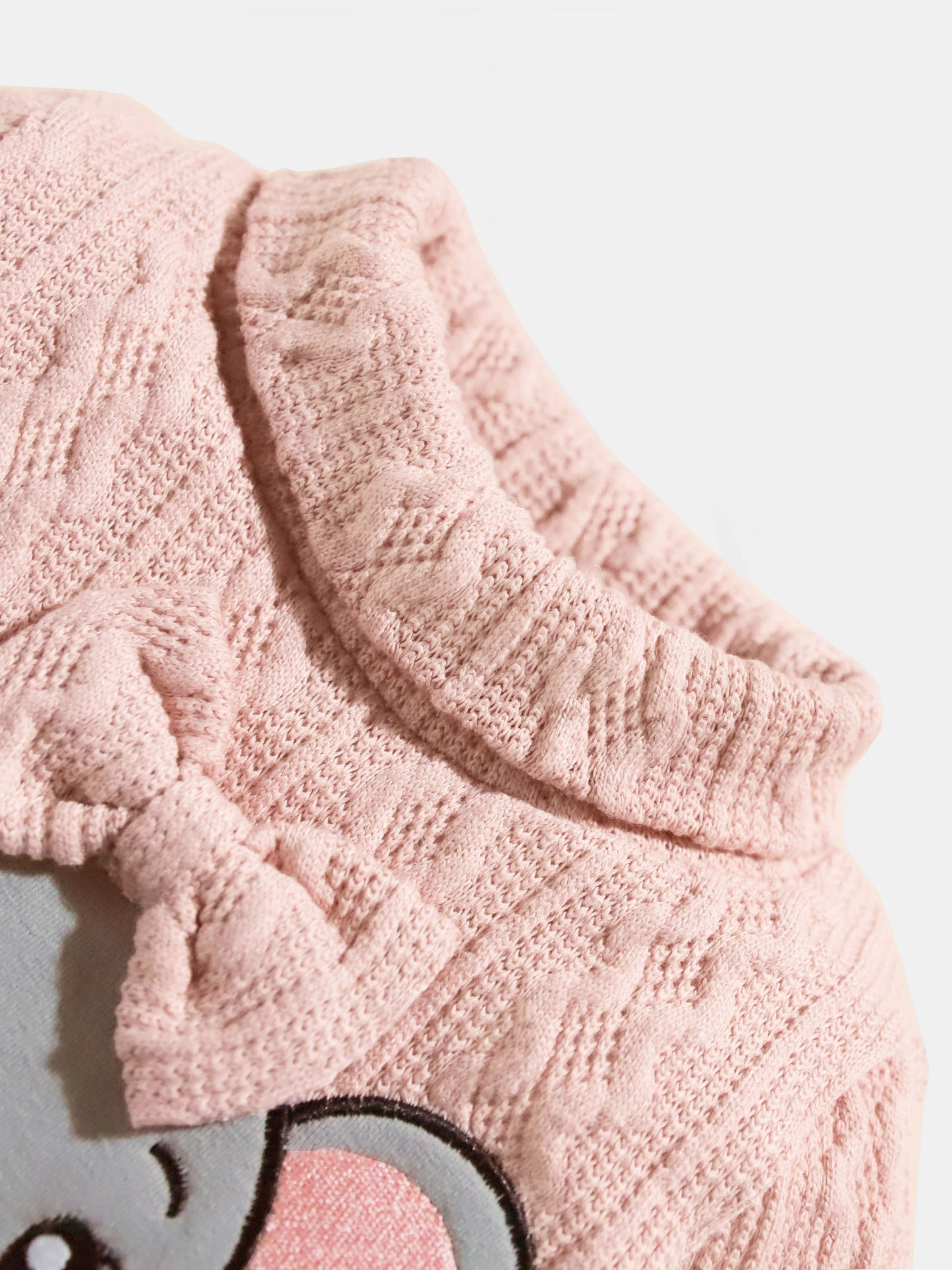 2pcs Baby Bow Elephant Patchwork Sweater and Knitted Pants Set for Toddler Girls