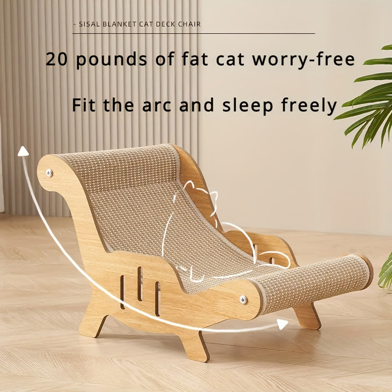 Extra Large Durable Cat Scratching Board Lounge Chair Made with Sisal for Indoor Cats