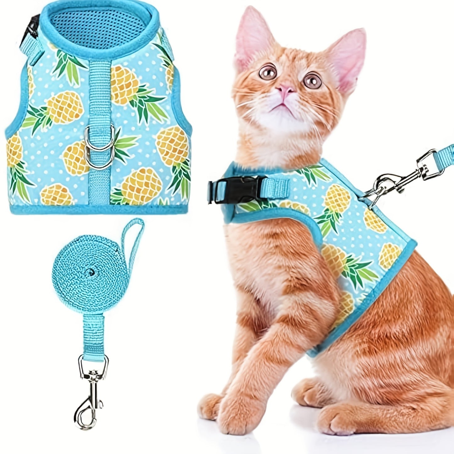 Cat Harness With Leash Escape Proof - Fashionable Mesh Cat Dog Walking Harness Leads, Adjustable For Kitties Puppies Small Animals, for Galaxy