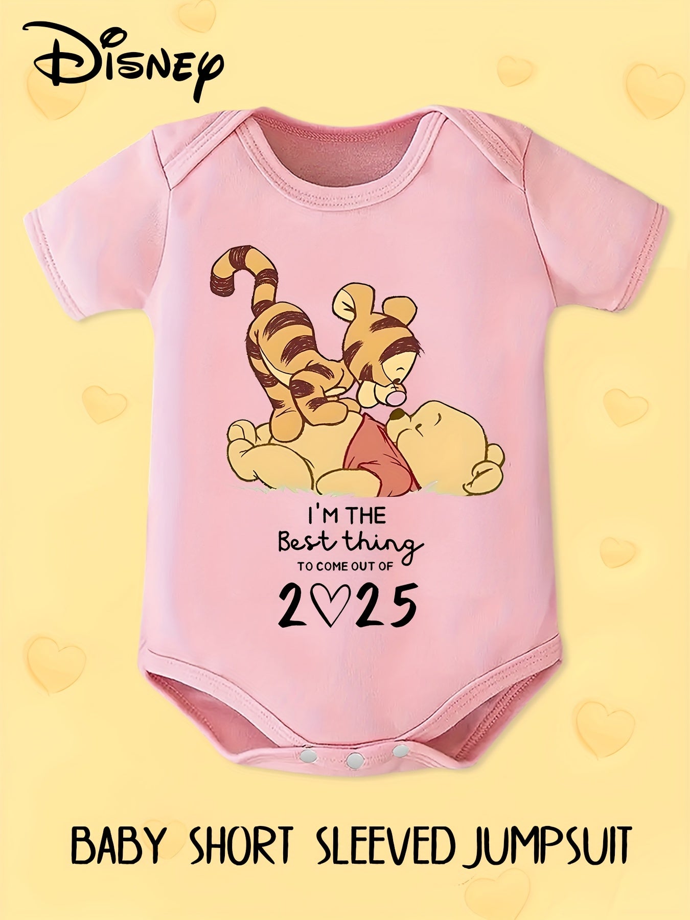 Disney Winnie the Pooh Baby Bodysuit I'm the Best Thing to Come Out of 2025 Cute Cartoon Print