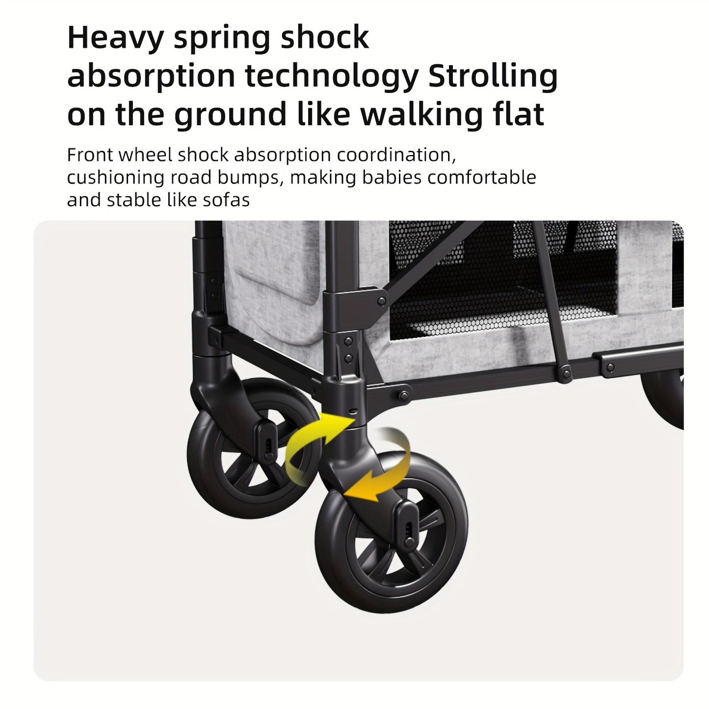 Double Stroller Wagon with 2 High Seats, 5-Point Harnesses, Adjustable Handle, and Height Adjustable Canopy for UV Protection