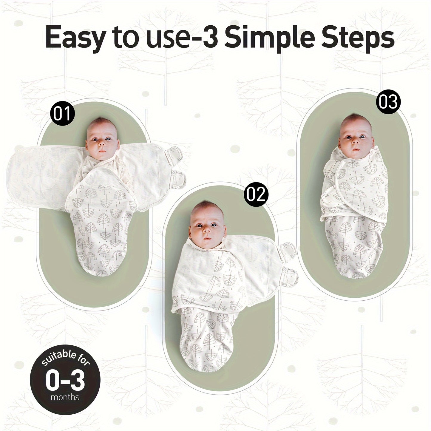 GLLQUEN Baby 3-Pack 100 Percent Cotton Sleep Sacks in Emerald Green for Ages 3 Months Plus