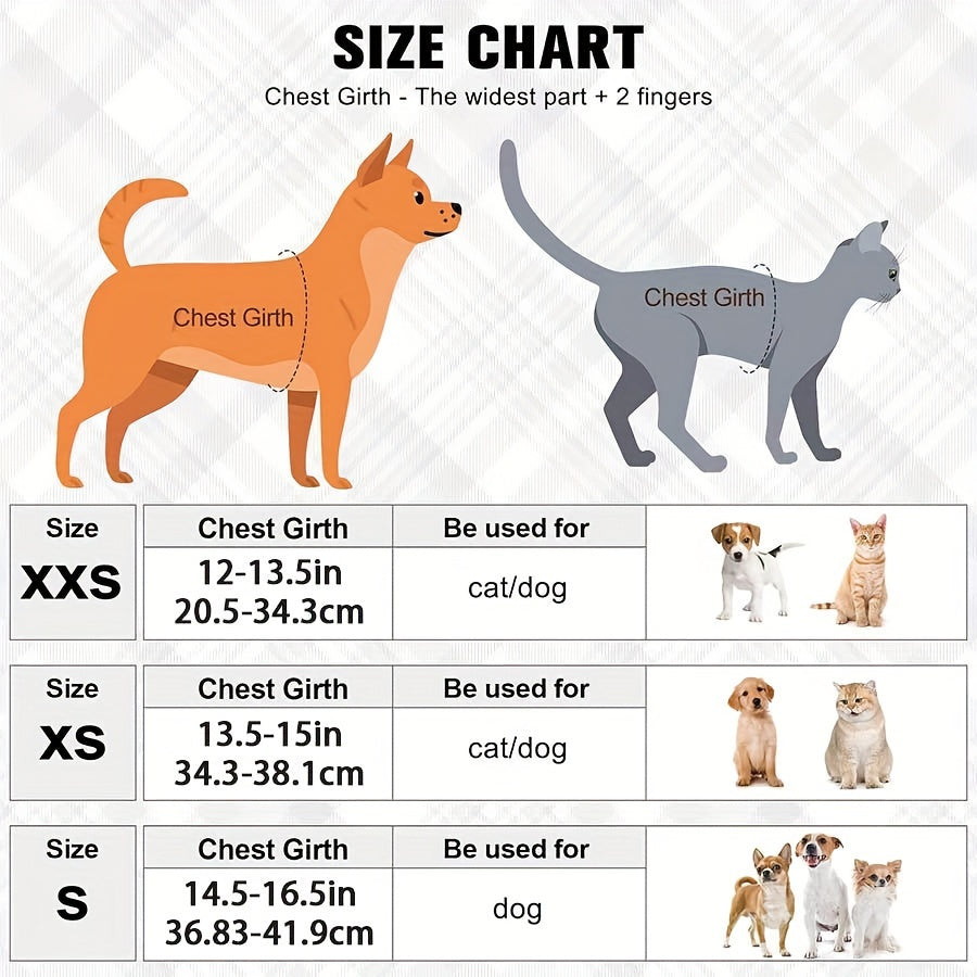 Reflective Striped Dog Harness and Leash Set for Small Breeds Adjustable and Escape Proof