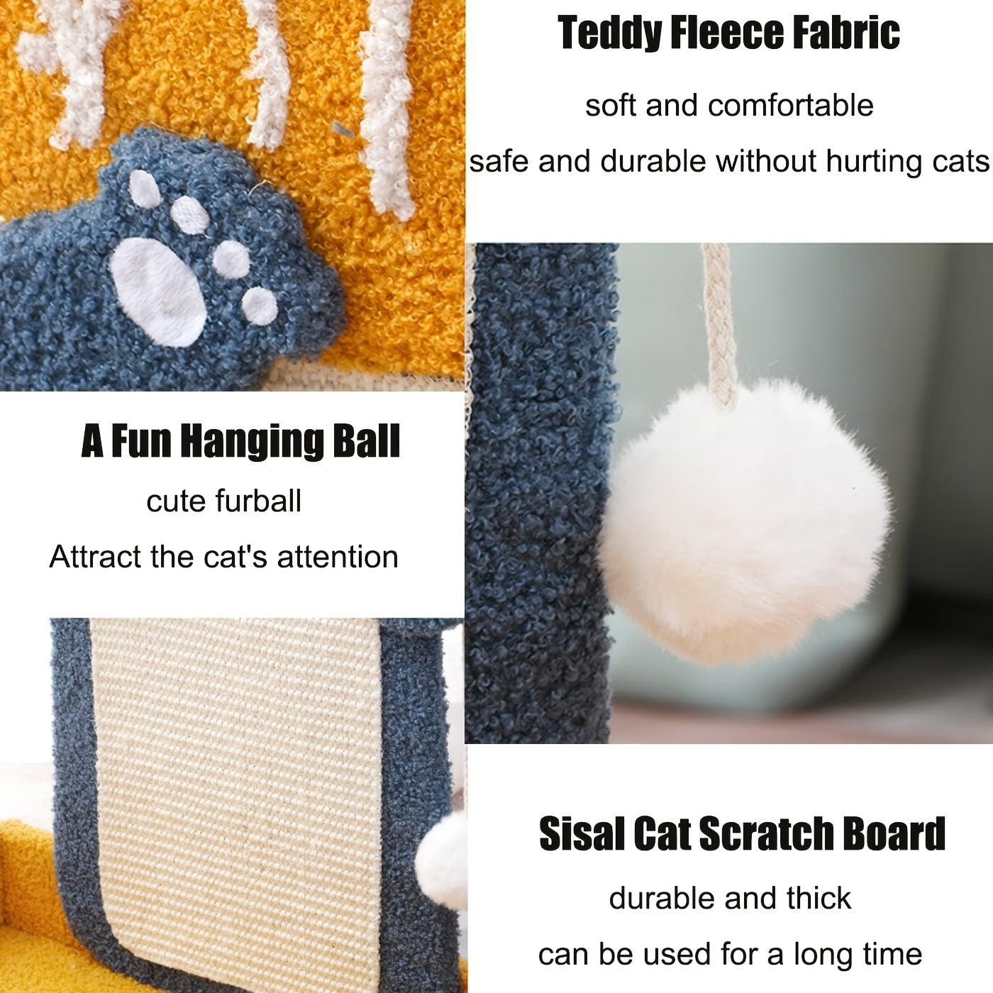 Sisal Cat Scratch Board Nest Integrated Toy Scratch Resistant Debris Free Cat Supplies